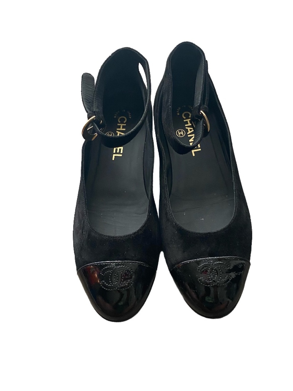 Chanel Suede Mary Jane Ankle Flats